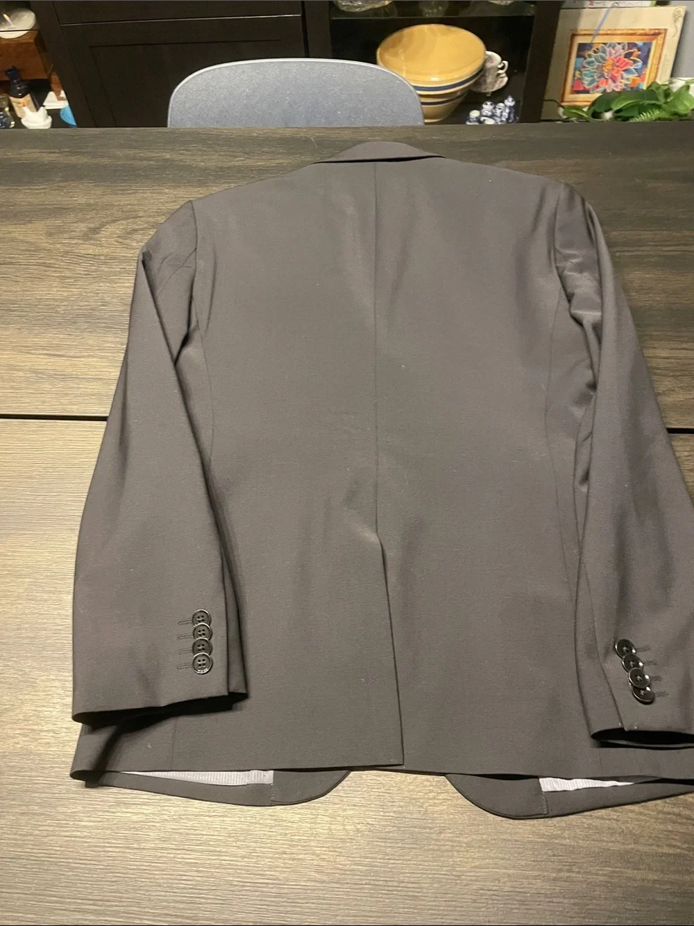 Express Men's Charcoal Gray Two-Button Suit Blazer